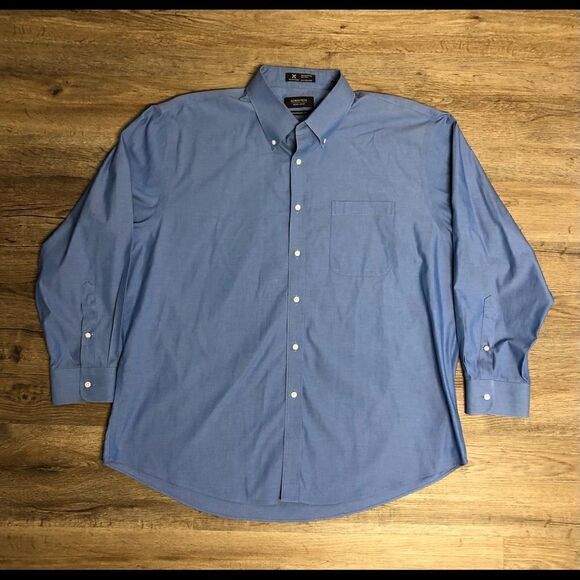 Nordstrom Men’s Shop Blue Traditional Fit Dress Shirt Size 17.5, 33 - Picture 1 of 7